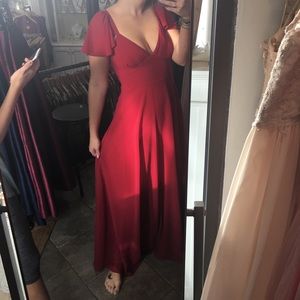 Red Formal Dress with Sweetheart Neckline
